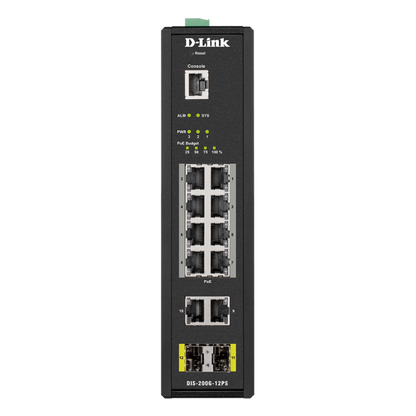 D-LINK SWITCH INDUSTRIALE 12 PORTE GIGABIT, RJ45 CONSOLE PORT [DIS-200G-12PS]