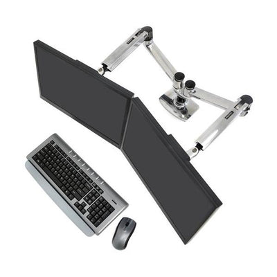 Ergotron LX Dual Side-by-Side arm - Two Monitor Mount - Max. 27 inch screen - Polished Aluminum [45-245-026]