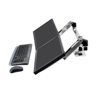 Ergotron LX Dual Side-by-Side arm - Two Monitor Mount - Max. 27 inch screen - Polished Aluminum [45-245-026]