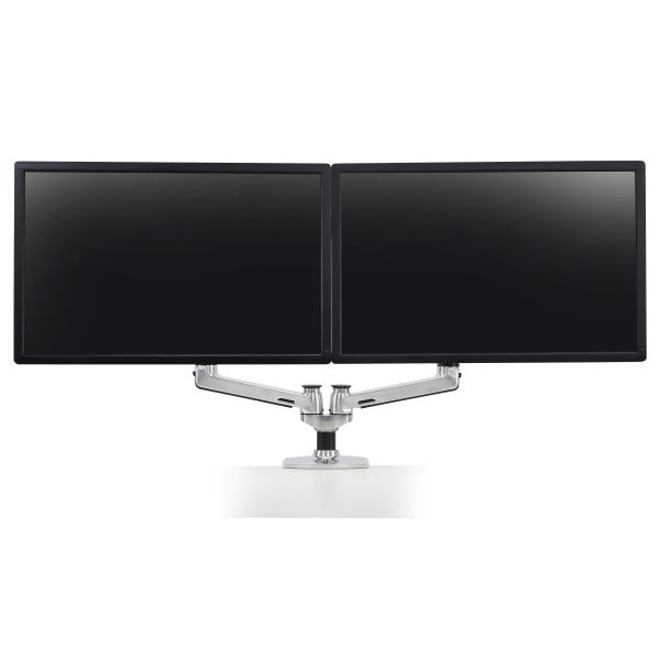 Ergotron LX Dual Side-by-Side arm - Two Monitor Mount - Max. 27 inch screen - Polished Aluminum [45-245-026]