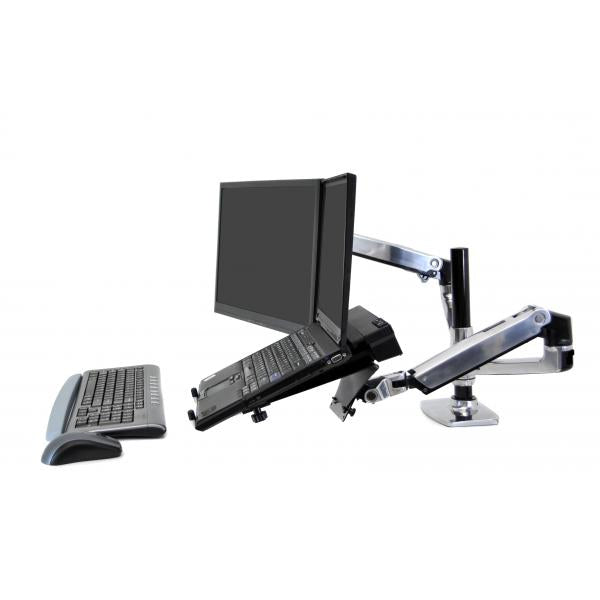 Ergotron LX DUAL LCD VERTICAL STACKING ARM POLISHED ALUMINIUM MAX 24IN [45-248-026]