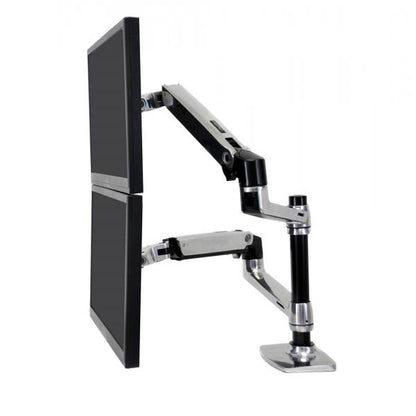 Ergotron LX DUAL LCD VERTICAL STACKING ARM POLISHED ALUMINIUM MAX 24IN [45-248-026]