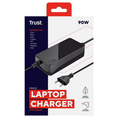 TRUST CARICATORE UNIVERSALE LAPTOP PRIMO, 19V-90W [22142]