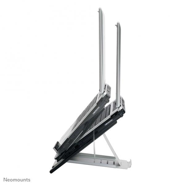 Neomounts Laptop Stand - 10-22inch - Max 5 kg - 6 Height Positions - Foldable - Compact - Universal - Silver [NSLS100]