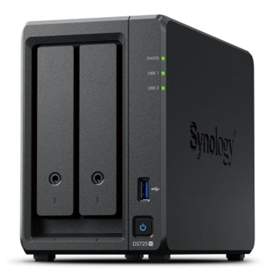 NAS SYNOLOGY DS725+ x 2HD 3.5"/2.5"SATA2/3-NO HD- AMD Ryzen R1600-DDR4 4Gb-2P 1P LAN 2.5Gbit/S-1P 1Gbit/s [DS725+]
