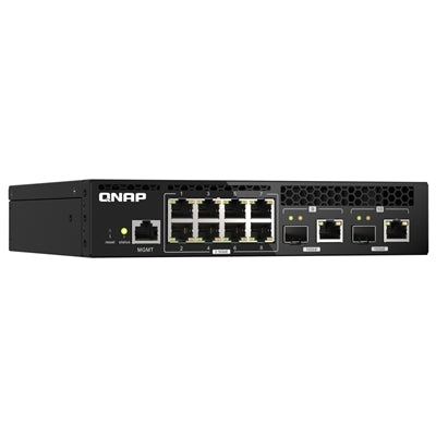 QNAP QSW-M2108R-2C switch di rete Gestito L2 2.5G Ethernet (100/1000/2500) Supporto Power over Ethernet (PoE) Nero [QSW-M2108R-2C]