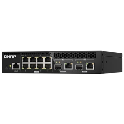 QNAP QSW-M2108R-2C switch di rete Gestito L2 2.5G Ethernet (100/1000/2500) Supporto Power over Ethernet (PoE) Nero [QSW-M2108R-2C]