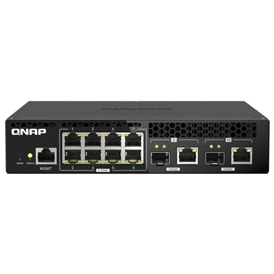 QNAP QSW-M2108R-2C switch di rete Gestito L2 2.5G Ethernet (100/1000/2500) Supporto Power over Ethernet (PoE) Nero [QSW-M2108R-2C]