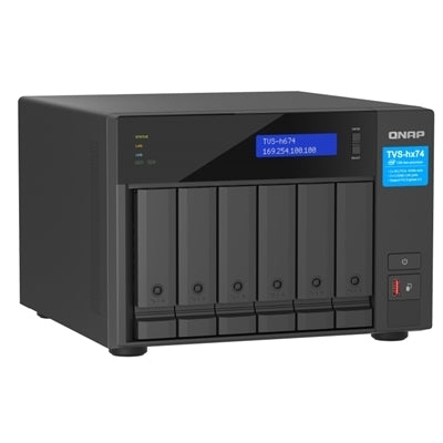QNAP TVS-H674 NAS Tower Intel Core i5 i5-12400 32 GB DDR4 QuTS hero Nero [TVS-h674-i5-32G]