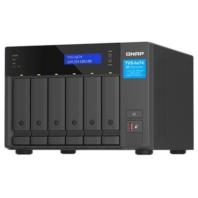 QNAP TVS-H674 NAS Tower Intel Core i5 i5-12400 32 GB DDR4 QuTS hero Nero [TVS-h674-i5-32G]
