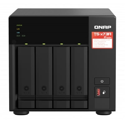 QNAP TS-473A + QSW-1105-5T Bundle Pack NAS Tower Ryzen Embedded V1500B 8 GB DDR4 0 TB QNAP Turbo System Nero [TS-473A-SW5T]