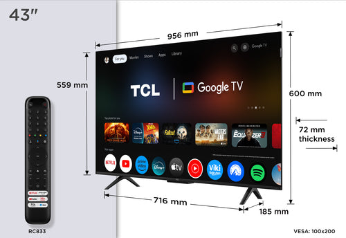 TCL SMART TV QLED 43" 4K [43P7K]