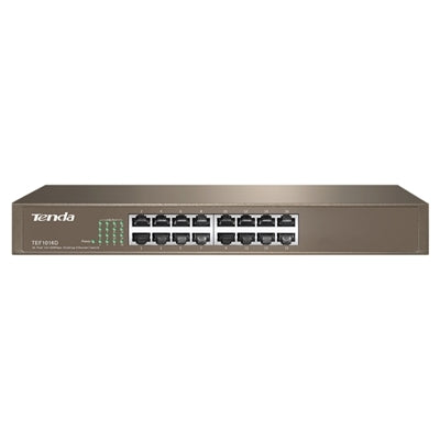 Tenda TEF1016D switch di rete Non gestito Fast Ethernet (10/100) Grigio [TEF1016D]