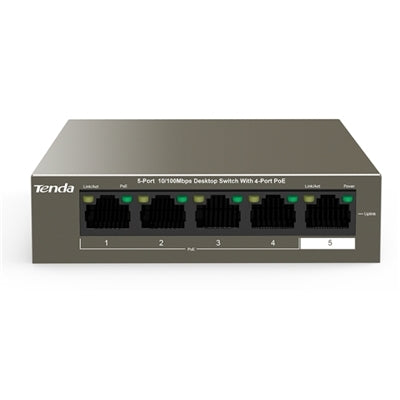 SWITCH 5P LAN 10/100M TENDA TEF1105P-4-63W Desktop 4P PoE - GARANZIA 3 ANNI [TEF1105P-4-63Wv2.0]
