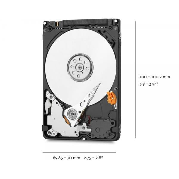 Western Digital Blue disco rigido interno 2 TB 5400 Giri/min 128 MB 2.5" Serial ATA III [WD20SPZX]