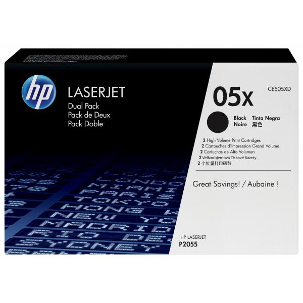 HP BLACK TONER FOR LJP2055 CONF.DUAL PACK [CE505XD]