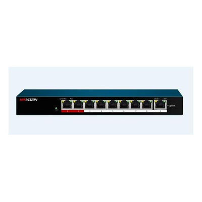 Hikvision DS-3E0109P-E/M switch di rete Non gestito Fast Ethernet (10/100) Supporto Power over Ethernet (PoE) Montaggio da desktop/parete Nero [DS-3E0109P-E/M]