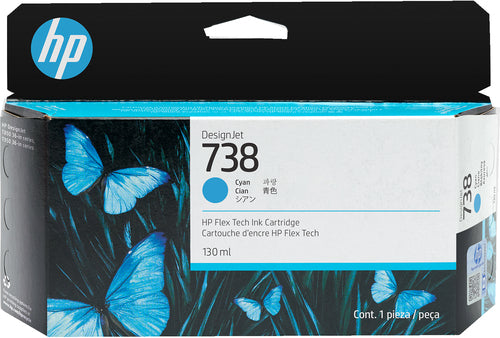 HP Cartuccia di inchiostro ciano DesignJet 738 da 130 ml [498N5A]