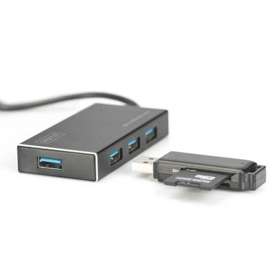 Digitus USB 3.0 Hub - 4-port Incl. 5V/2A power supply - Aluminium housing [DA-70240-1]