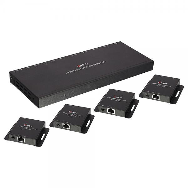 LINDY No. 38155 - Extender Splitter HDMI 4K30 & IR Cat.6 70m, 4 Porte [LIN-38155]