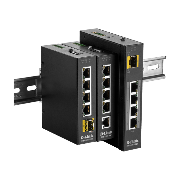 D-LINK SWITCH INDUSTRIALE 5 PORTE UNMANAGED 4XGIGABIT POE+, 1XSFP [DIS-100G-5PSW]