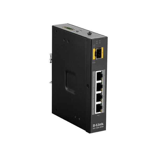 D-LINK SWITCH INDUSTRIALE 5 PORTE UNMANAGED 4XGIGABIT POE+, 1XSFP [DIS-100G-5PSW]