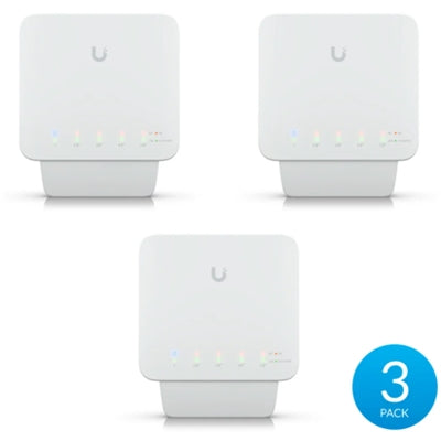 Ubiquiti UniFi Switch Flex (3-pack) Gestito L2 Gigabit Ethernet (10/100/1000) Supporto Power over Ethernet (PoE) Bianco [USW-Flex-3]