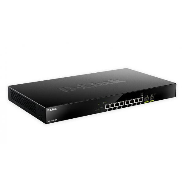D-LINK SWITCH 8 PORTE SMART MANAGED 2.5G BASE-T POE + 2X10G SFP+ [DMS-1100-10TP_I]