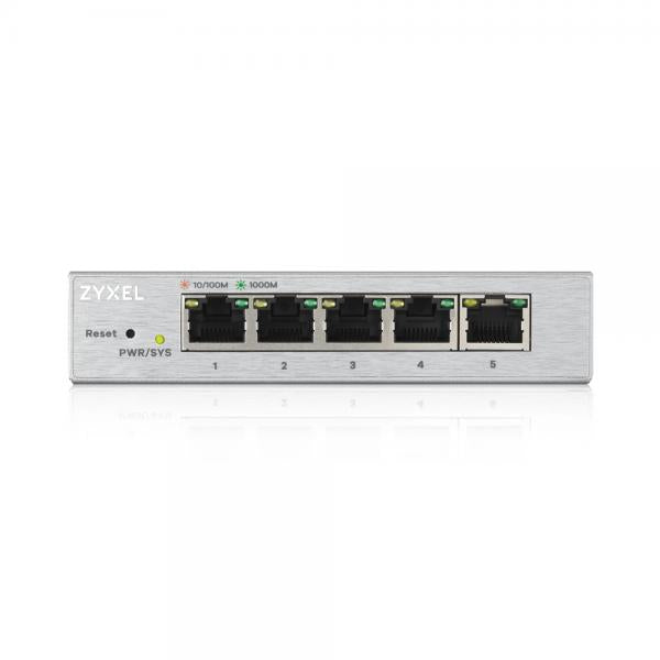 ZYXEL SWITCH UNMANAGED PLUS 5 PORTE GIGABIT, EASY MANAGEMENT PER VLAN, QoS, DESIGN SENZA VENTOLE, DESKTOP [GS1200-5-EU0101F]