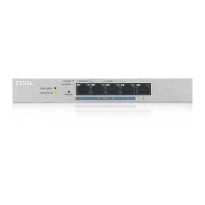 Zyxel 5-Port Webmanaged PoE+ Gigabit Switch - Power budget 60W [GS1200-5HPV2-EU0101F]