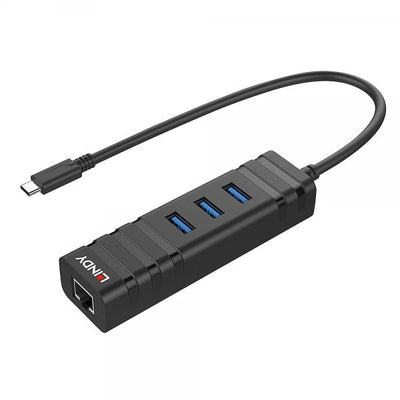 LINDY ADATTATORE USB 3.1 HUB E GIGABIT ETHERNET RJ-45 3P USB TIPO A CON USB 3.1 TIPO C [43249]