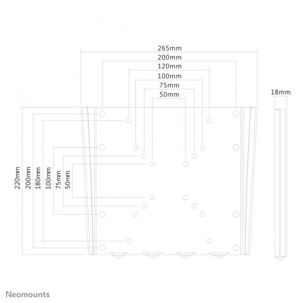 Neomounts FPMA-W110BLACK Supporto TV a parete 10-40" - ultrapiatto [FPMA-W110BLACK]