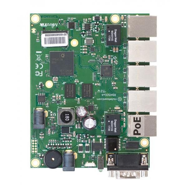 MikroTik, RB450Gx4, RouterBOARD 450Gx4 with four core 716MHz Atheros CPU, 1 GB RAM [RB450Gx4]