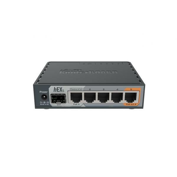 MikroTik, hEX S, hEX S with Dual Core 880MHz MHz CPU, 256MB RAM, 5 Gigabit LAN ports, SFP, USB [RB760iGS]