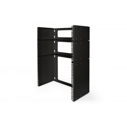 Digitus 4U wall mounting patch bracket - 195x505x250 mm adjustable depth - stackable - Black (RAL 9005) [DN-19PB-4U-SW]