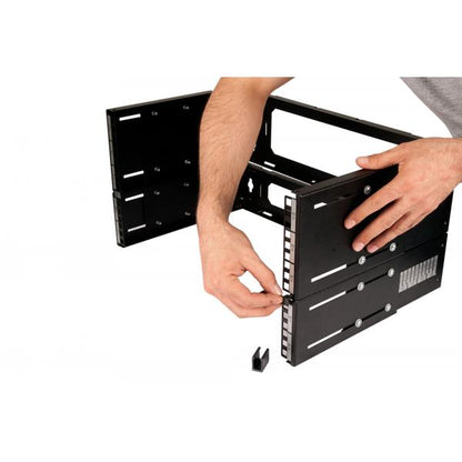 Digitus 4U wall mounting patch bracket - 195x505x250 mm adjustable depth - stackable - Black (RAL 9005) [DN-19PB-4U-SW]