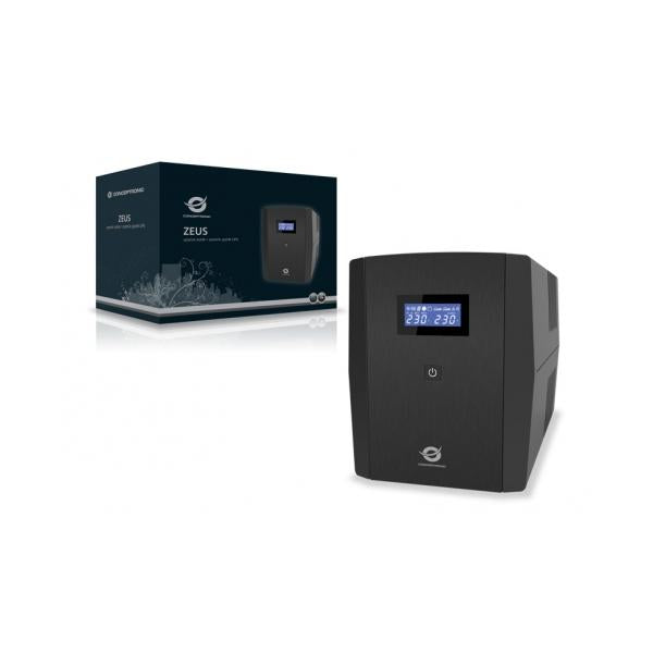 Conceptronic 1200VA 720W UPS - IEC x 6 - HID USB - RJ45 In/Out - AVR [ZEUS03E]