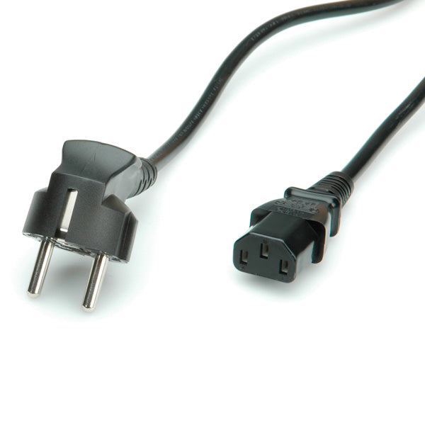 VALUE CAVO DI ALIMENTAZIONE, CONNETTORE DIRETTO IEC, NERO, 1.8M [19.99.1018]