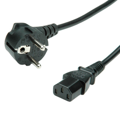 VALUE CAVO DI ALIMENTAZIONE, CONNETTORE DIRETTO IEC, NERO, 1.8M [19.99.1018]