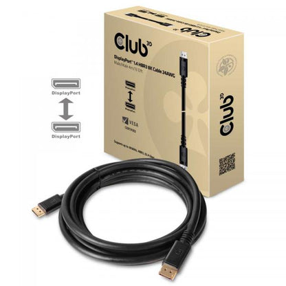 CLUB3D DISPLAYPORT 1.4 HBR3 CABLE MALE / MALE 4 METERS/13.12FT.8K @60HZ 24AWG - BLACK CONNECTOR [CAC-1069B]