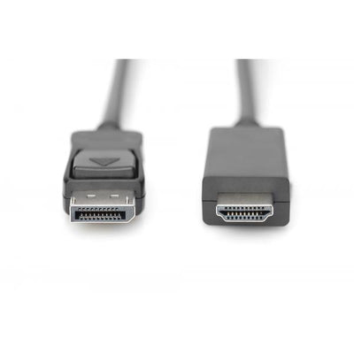 Digitus DisplayPort adapter cable - DP - HDMI type A M/M - 3m - w/lock - DP 1.2_HDMI 2.0 - 4K/60Hz - Black [AK-340303-030-S]