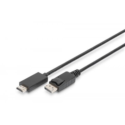 Digitus DisplayPort adapter cable - DP - HDMI type A M/M - 3m - w/lock - DP 1.2_HDMI 2.0 - 4K/60Hz - Black [AK-340303-030-S]