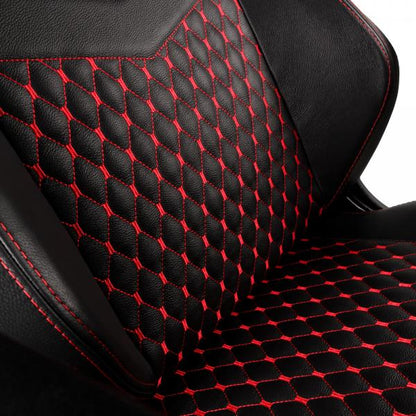 NOBLECHAIRS SEDIA GAMING HERO, PELLE VERA, NERO E ROSSO [NBL-HRO-RL-BRD]