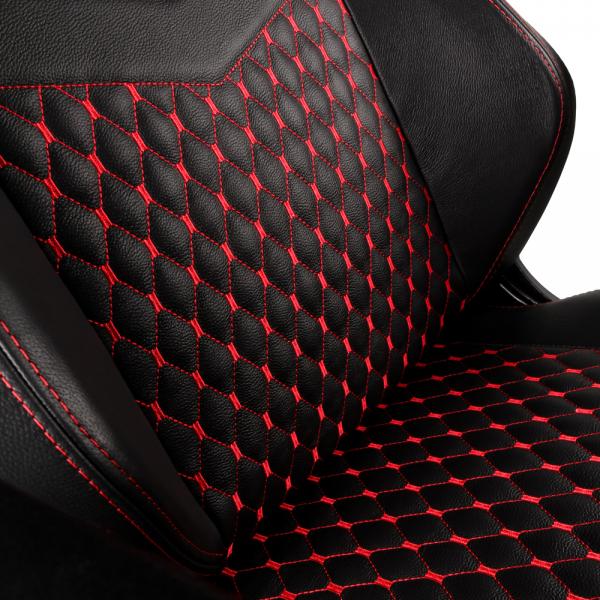 NOBLECHAIRS SEDIA GAMING HERO, PELLE VERA, NERO E ROSSO [NBL-HRO-RL-BRD]