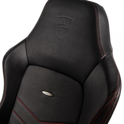 NOBLECHAIRS SEDIA GAMING HERO, PELLE VERA, NERO E ROSSO [NBL-HRO-RL-BRD]