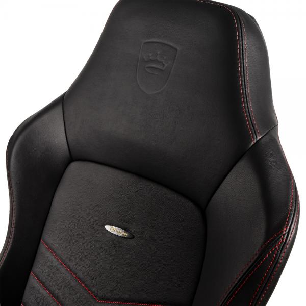 NOBLECHAIRS SEDIA GAMING HERO, PELLE VERA, NERO E ROSSO [NBL-HRO-RL-BRD]