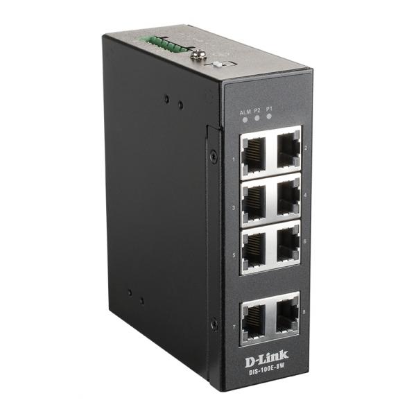 D-LINK SWITCH INDUSTRIALE UNMANAGED 8 PORTE 10/100 BASET(X) [DIS-100E-8W]