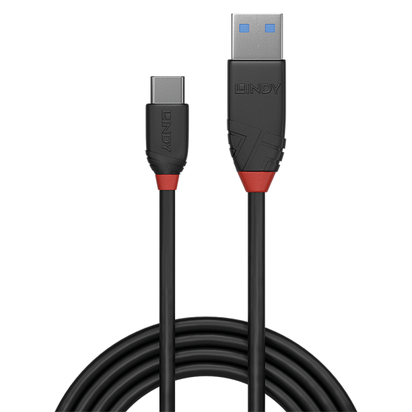 LINDY No. 36917 - Cavo USB 3.2 tipo A a C Black Line, 10Gbps, 1.5m [LIN-36917]