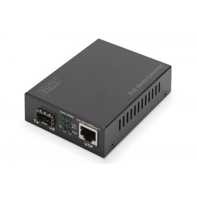 Digitus Gigabit Ethernet PoE+ Media Converter - SFP SFP Open Slot - 802.3at - 30W - without SFP module [DN-82140]