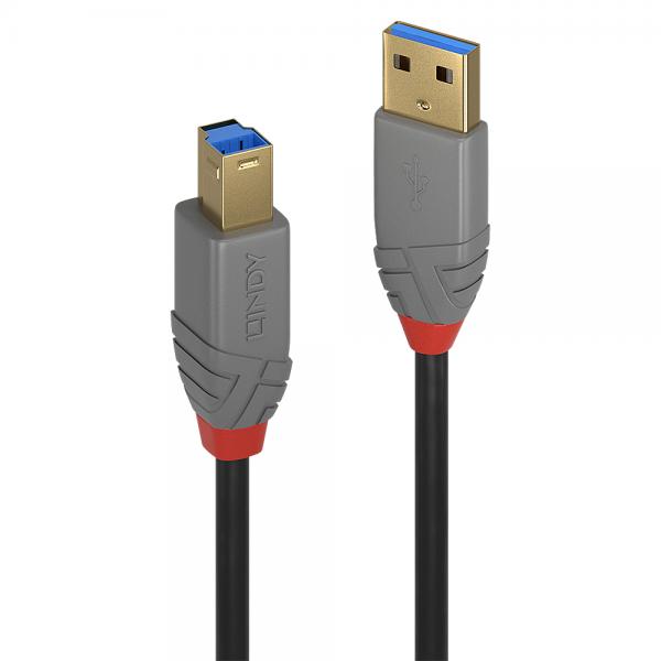 LINDY No. 36741 - Cavo USB 3.2 Tipo A a B, 5 Gbit/s, Anthra Line, 1m [LIN-36741]
